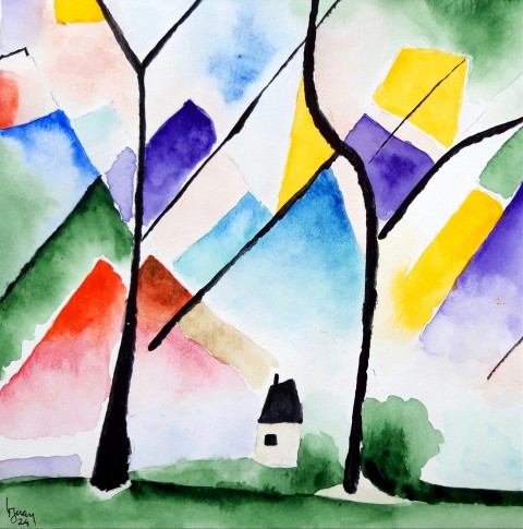 La casa junto a las colinas rojas